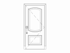 Wood Single Door dxf File