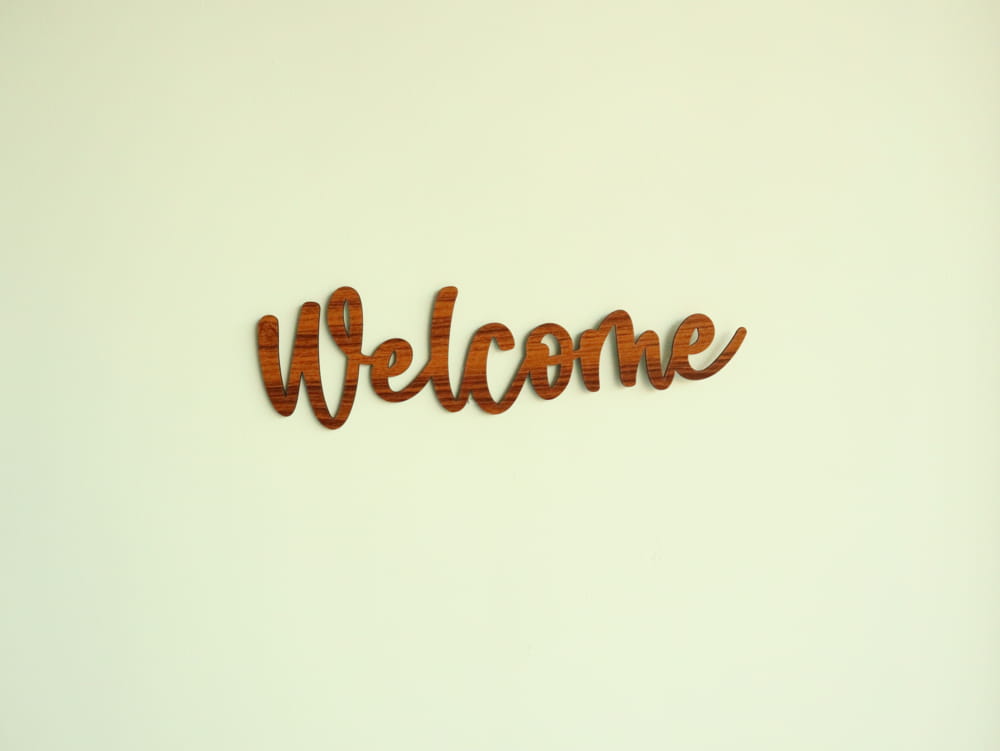 Laser Cut Welcome Word Wall Sign Free Vector