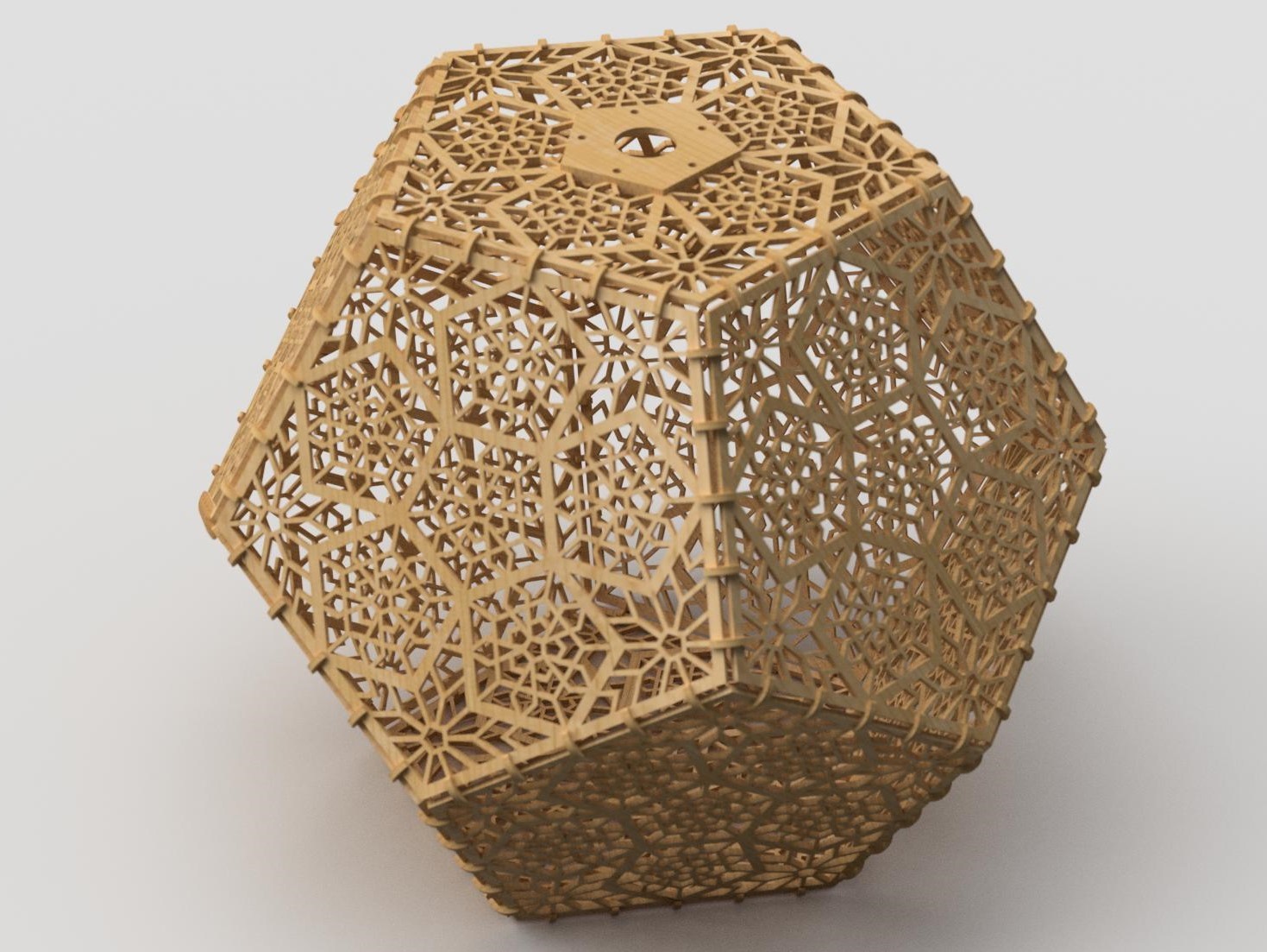 Laser Cut Dodecahedron Shadow Lamp DXF File