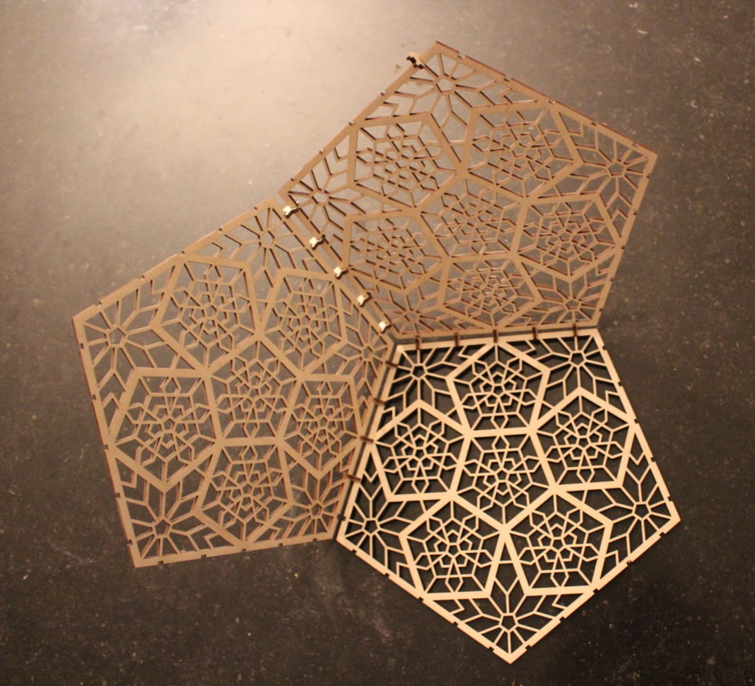 Laser Cut Dodecahedron Shadow Lamp DXF File