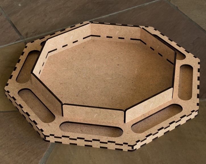 Laser Cut Octagonal Dice Tray SVG File