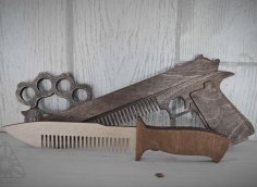 Laser Cut Gun Comb Free Vector