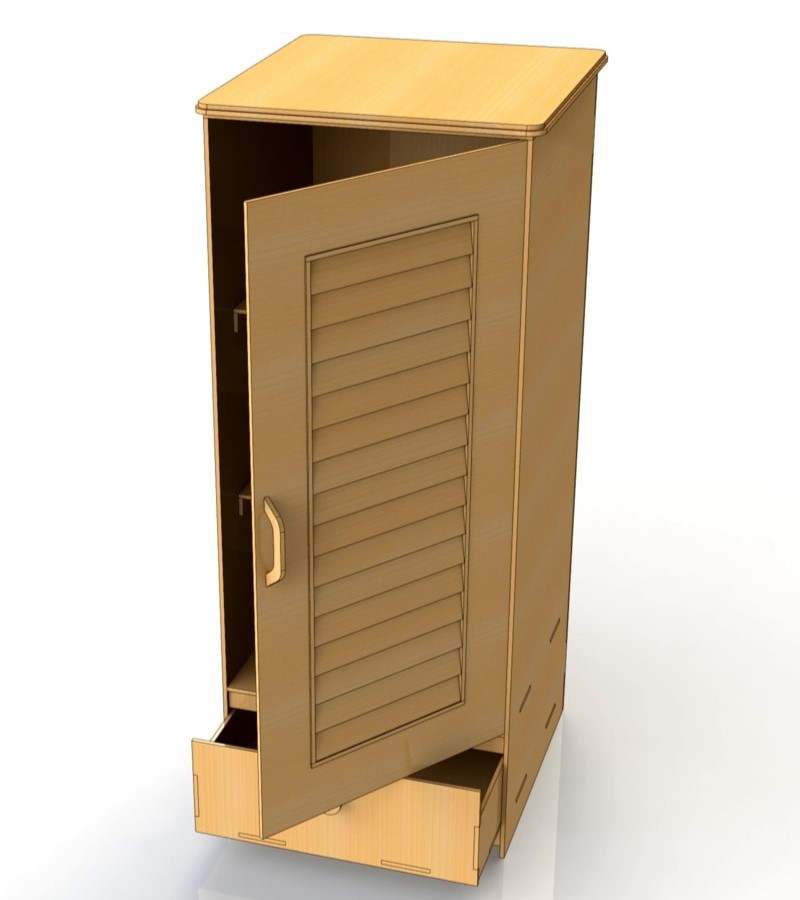 Laser Cut Cupboard Storage Cabinet DXF File