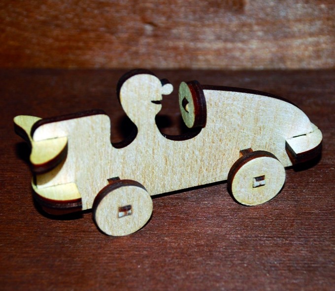 Laser Cut Wooden Toy Car Free Vector