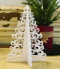 Laser Cut 3D Standing Christmas Tree SVG File
