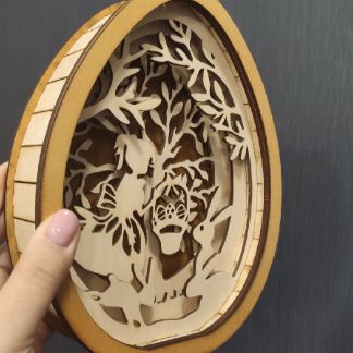 Laser Cut Layered Easter Egg Decor Free Vector