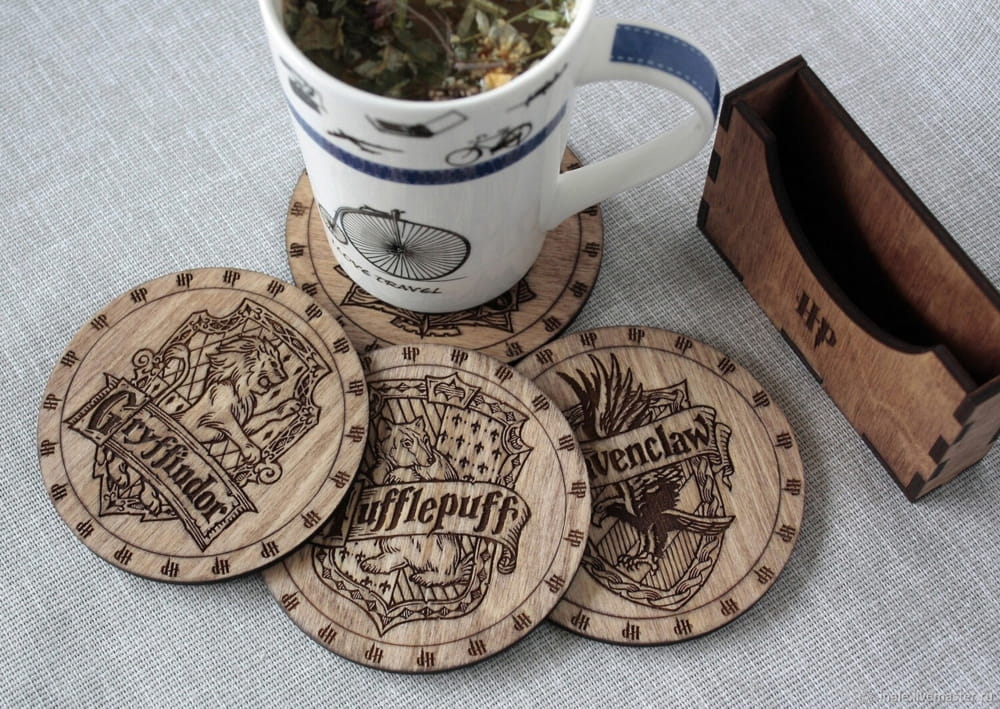 Laser Cut Harry Potter Tea Coasters Free Vector