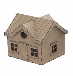 Laser Cut Wooden House Villa Model Kit Wooden Western House DXF File