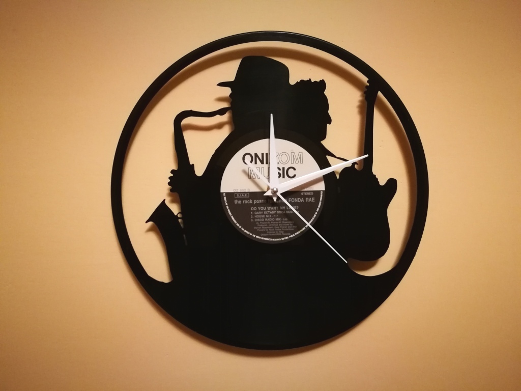 Orologio Vinile Clock Sax Chitarra DXF-Datei