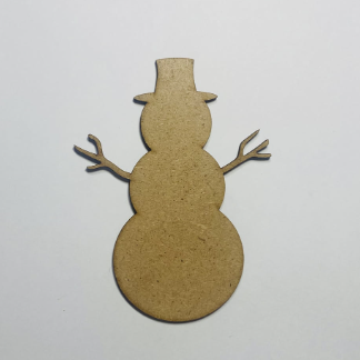 Laser Cut Wooden Snowman Shape For Crafts Free Vector