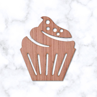 Laser Cut Cupcake Unfinished Wood Cutout Shape Free Vector
