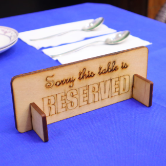 Laser Cut Reserved Table Sign Free Vector