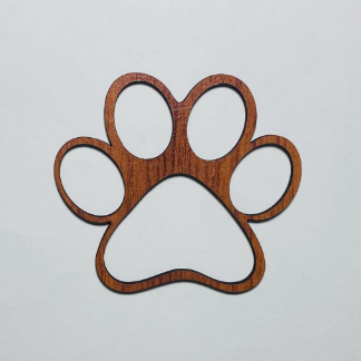 Laser Cut Paw Print Shape Unfinished Wood Cutout Free Vector
