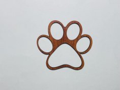 Laser Cut Paw Print Shape Unfinished Wood Cutout Free Vector