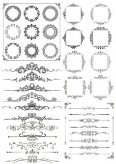 Border Decor Element Set Free Vector