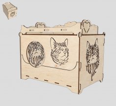 Cat House Laser Cutting Template Free Vector
