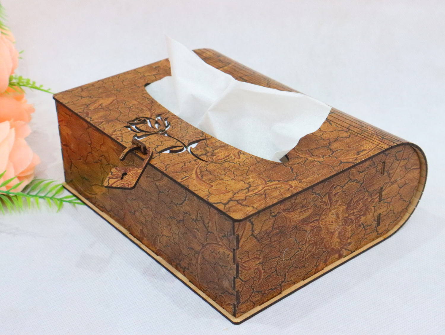 Laser Cut Wooden Tissue Box Free Vector