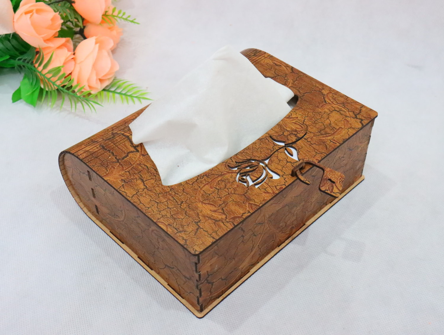 Laser Cut Wooden Tissue Box Free Vector