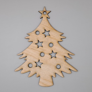 Laser Cut Wooden Christmas Tree Craft Decoration Free Vector