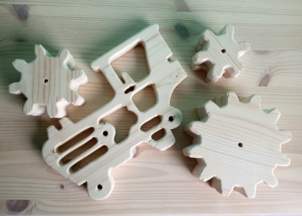 Laser Cut Tractor Wooden Toy Free Vector