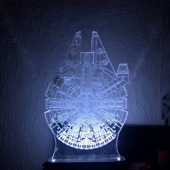 Laser Cut Star Wars 3D Illusion Lamp Free Vector