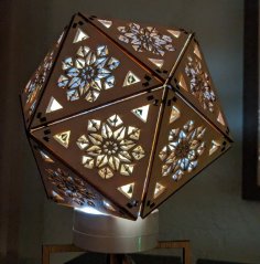 Laser Cut Icosahedron Light Decor SVG File