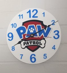 Horloge murale Paw Patrol en acrylique découpé au laser