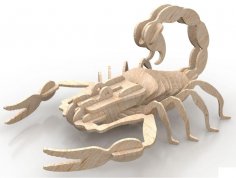 Rompecabezas de madera 3D de escorpión cortado con láser
