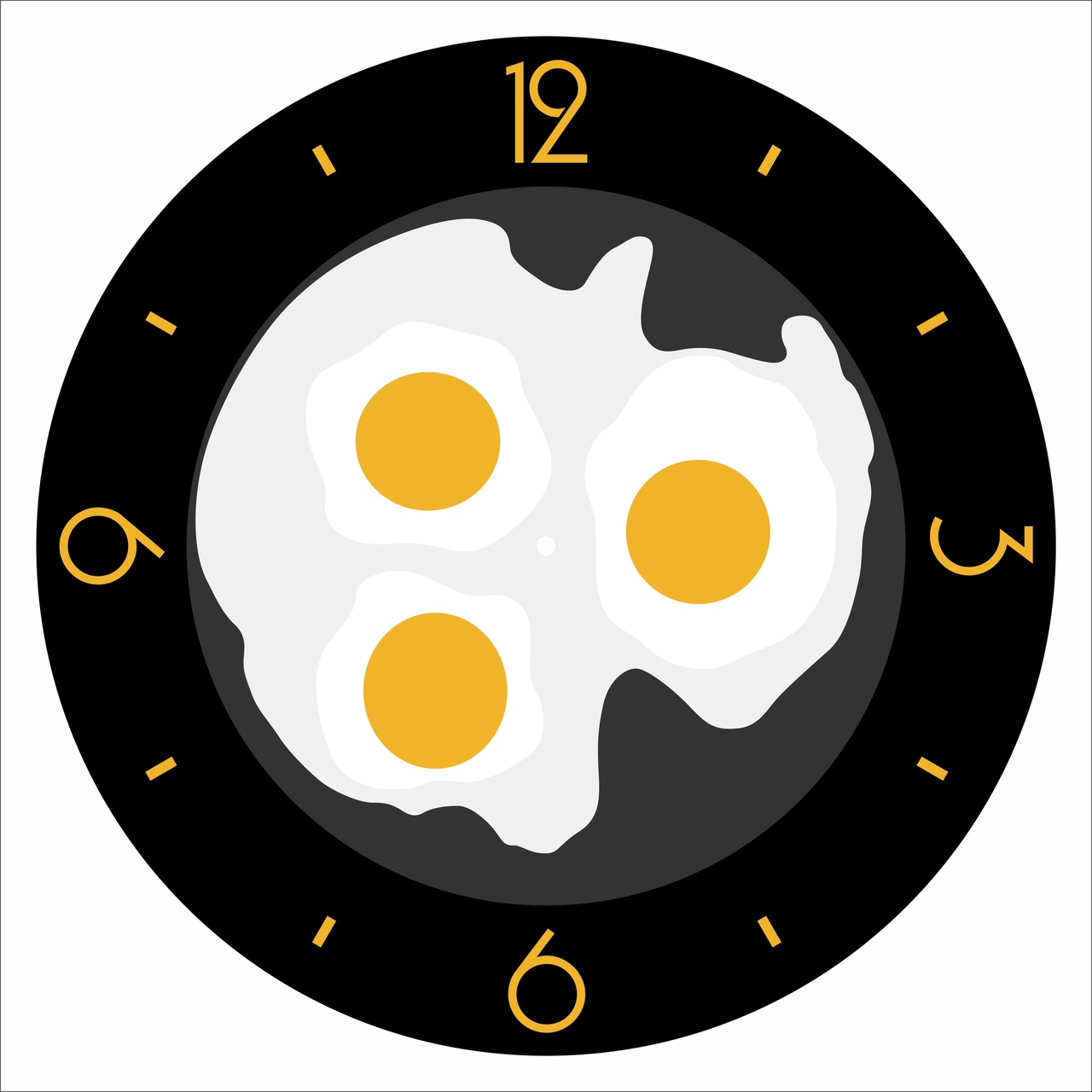 Reloj de pared de huevos revueltos con corte láser Reloj de cocina