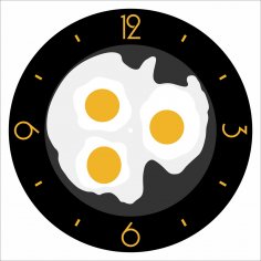 लेजर कट तले हुए अंडे दीवार घड़ी रसोई घड़ी