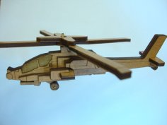 Plantilla de helicóptero Apache cortada con láser