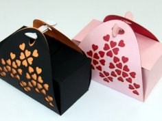 Lasergeschnittene Valentinstag-Geschenkbox-Vorlage