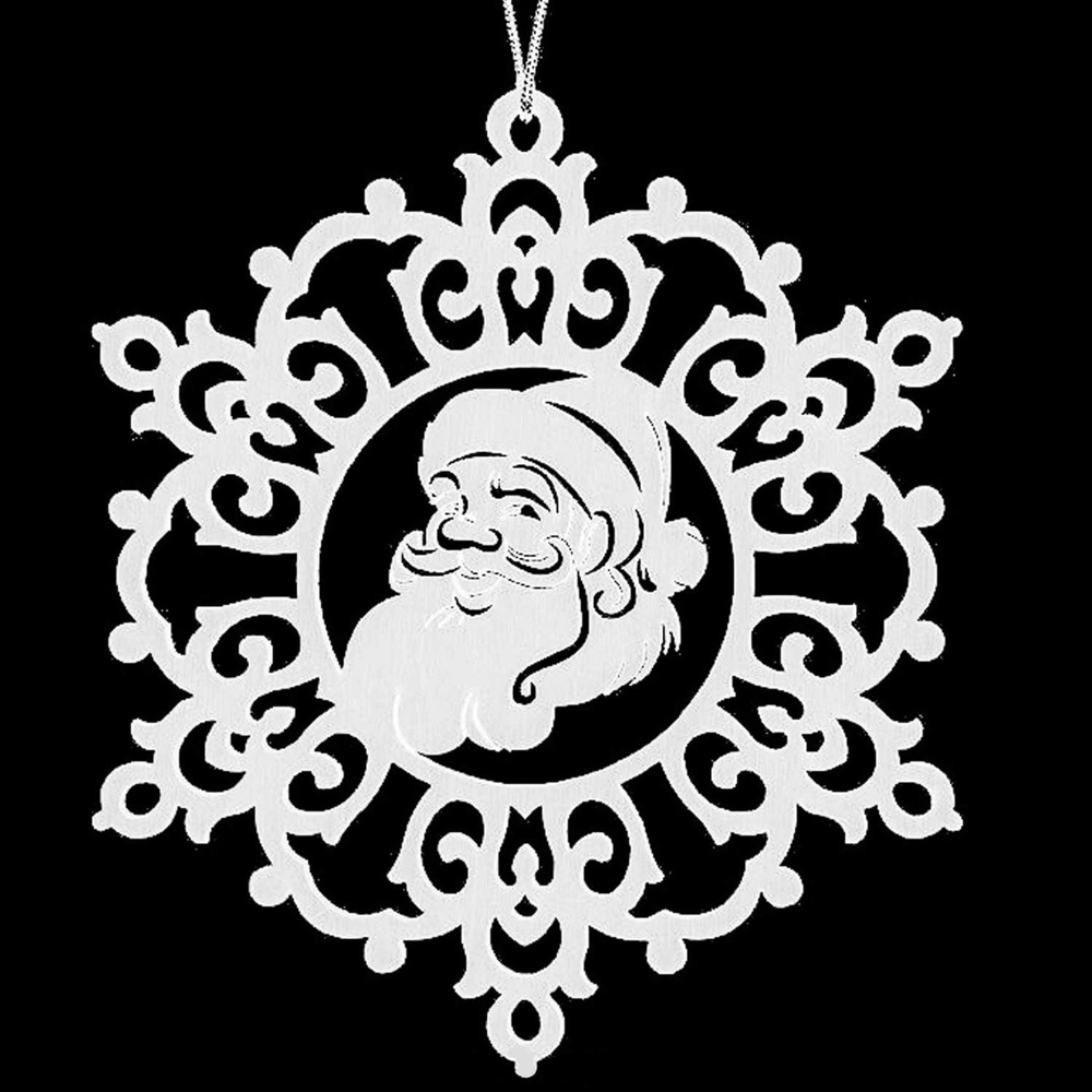 Laser Cut Santa Claus Christmas Ornament Free Vector