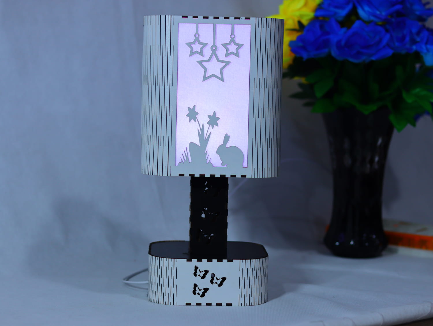 Laser Cut Easter Decorative Table Lamp Free Vector