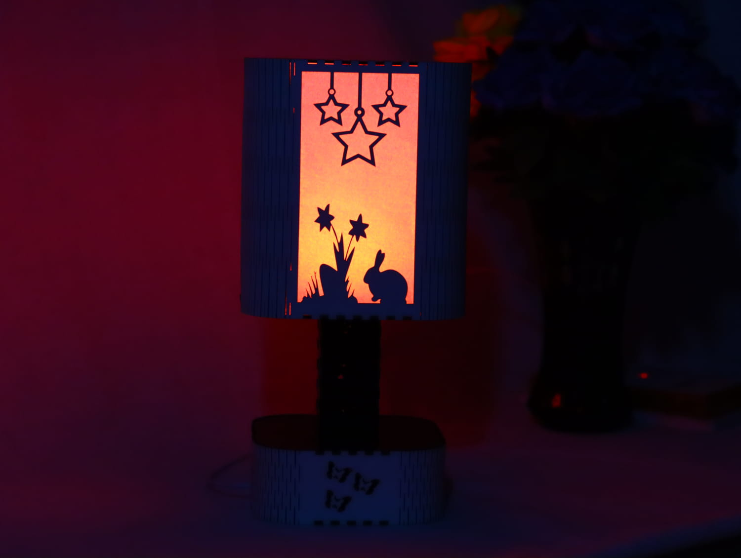 Laser Cut Easter Decorative Table Lamp Free Vector