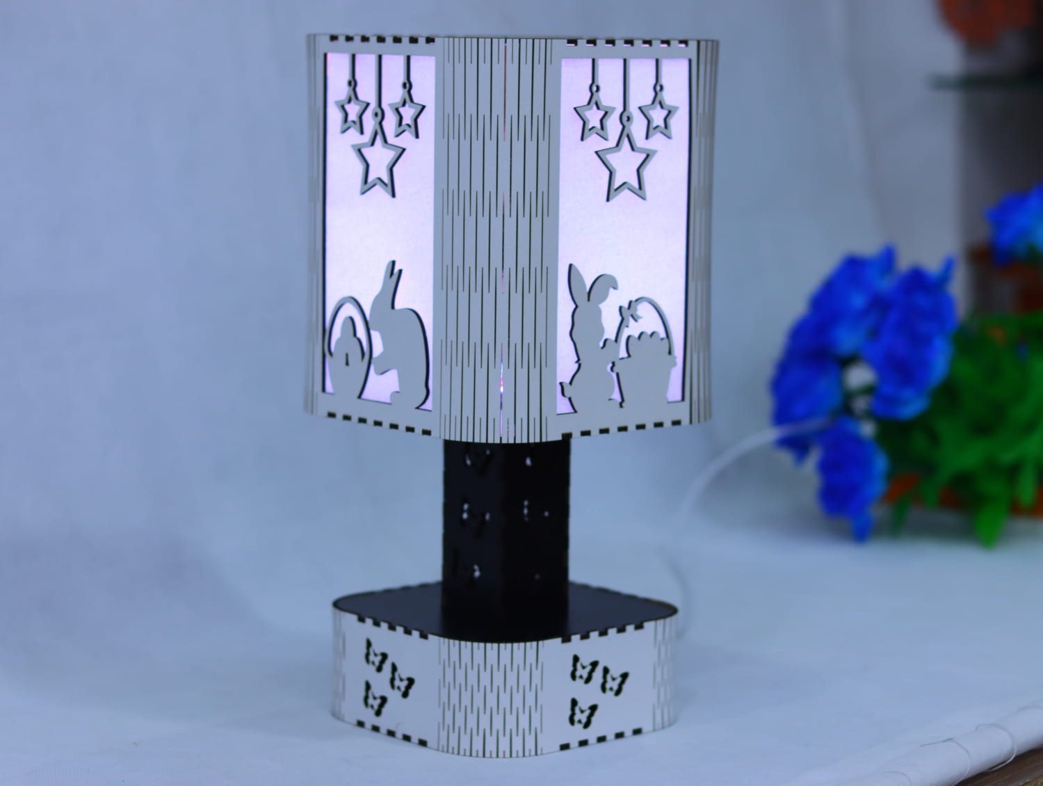 Laser Cut Easter Decorative Table Lamp Free Vector