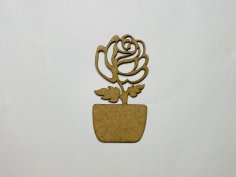 Laser Cut Wood Rose Cutout Rose Shape Free Vector