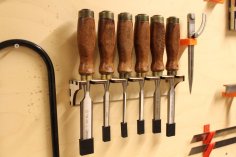 Laser Cut Wall Mounted Chisel Rack DXF File