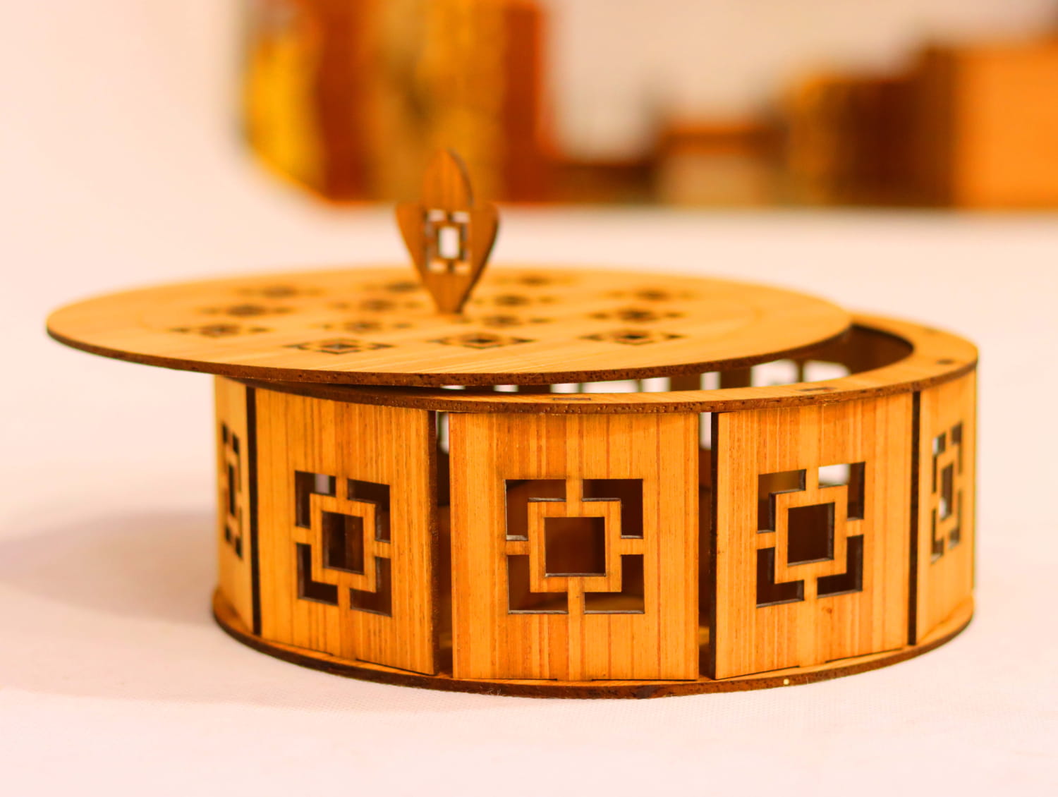 Laser Cut Round Compartment Box With Lid 3mm Free Vector