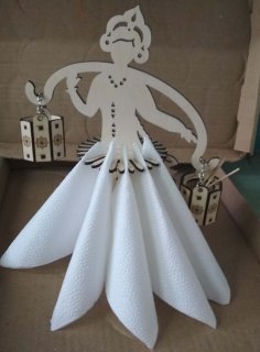 Girl Napkin Holder Decorative Woman Design DXF File