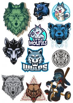 Wolf Vector Set Free Vector