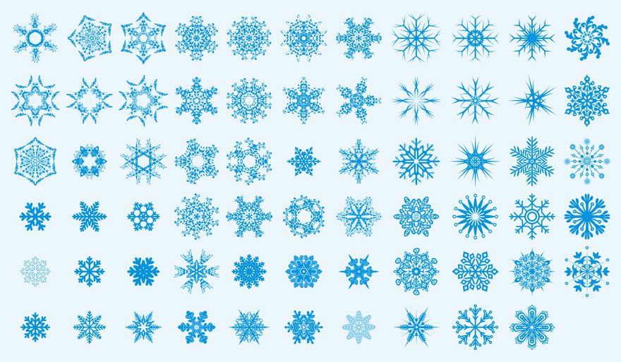 Colección de arte vectorial de copos de nieve