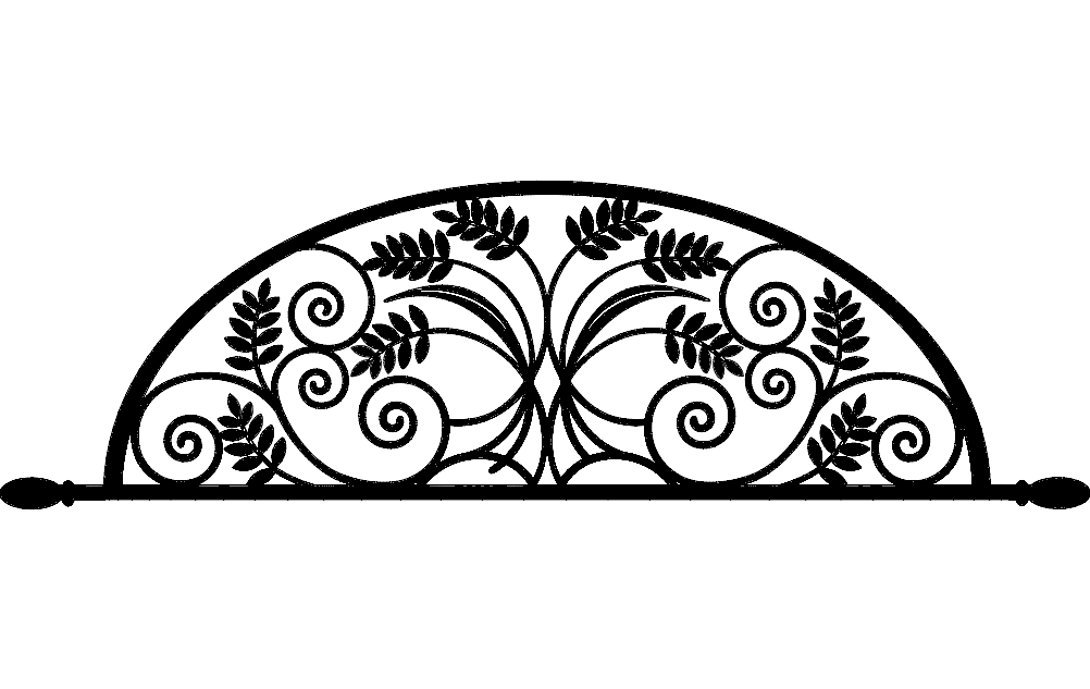 Download Ironwork Arch Flower Design dxf File Free Download - 3axis.co