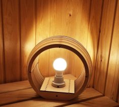 Laser Cut Wooden Round Table Lamp