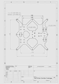 Laser Cut Combination Prusa Mk3 / Wanhao Y Carriage For Mk52 Heatbed