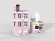 Laser Cut Dolls House And Kitchen