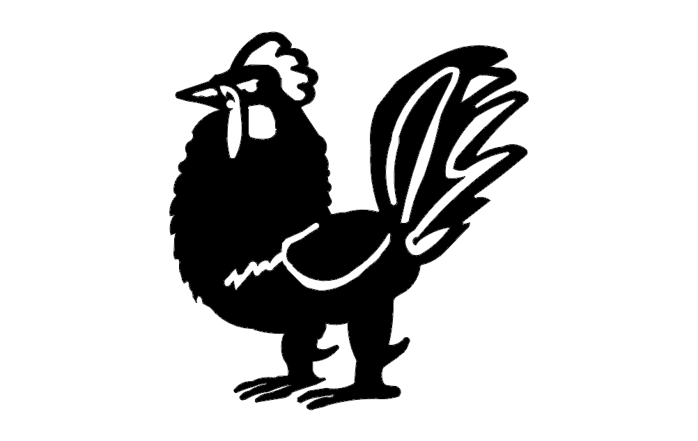 Rooster Vector dxf File