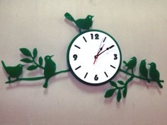 Laser Cut Birds On Branch Clock