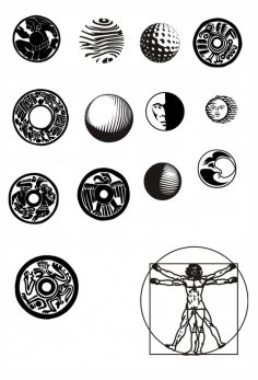 Elementos de adorno circular de patrón redondo