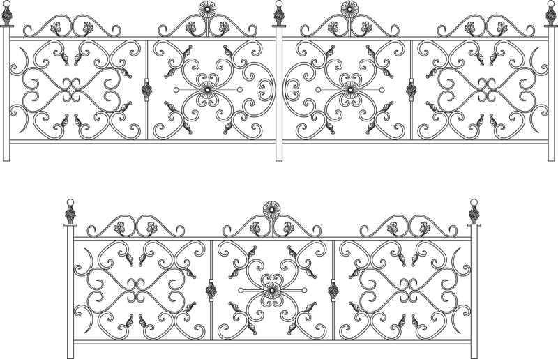 Декоративный забор из кованого железа или перила
